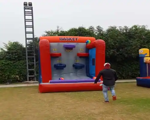 inflatable basket ball game stall on hire in hyderabad