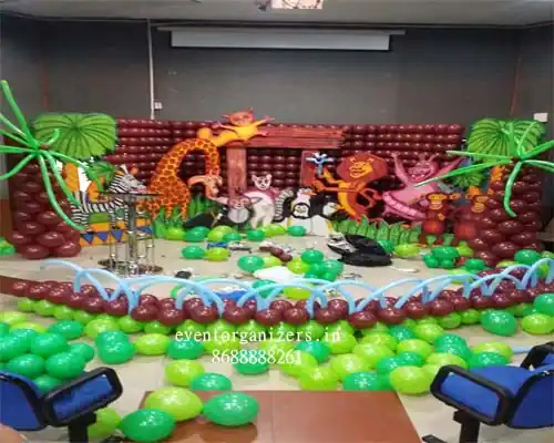 Jungle theme birthday decoration in hyderabad